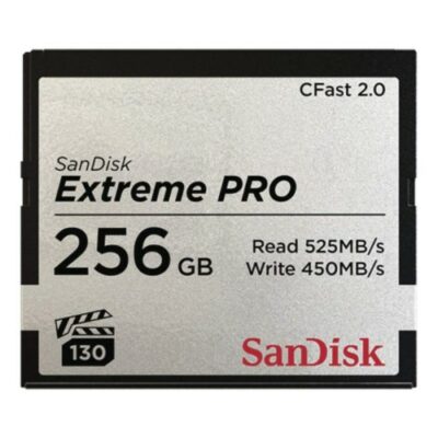 SanDisk Extreme Pro CFAST 256GB 525/450 MB/s,VPG130,W/JC,4×6 Box,Glob