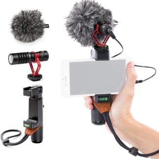 BOYA by-MM1 Shotgun Microphone with SK-PSC1 SmartGrip for Smart Phones