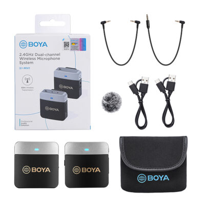 Boya BY-M1V1  2.4GHz Dual-Channel Wireless Microphone System