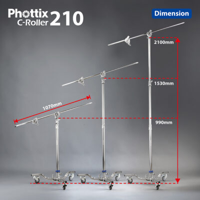 Phottix C-Roller 210 Rolling C-Stand (H210cm/82″)